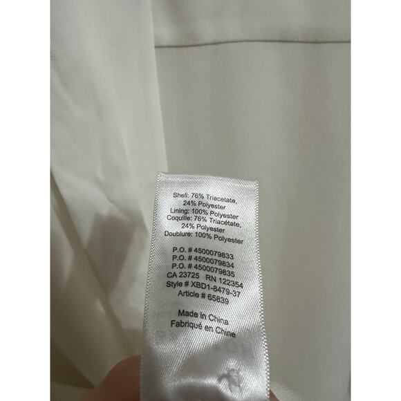 Babaton women's white long sleeve mini shift neck tie dress size Small - Picture 5 of 6